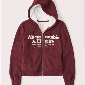 Sherpa-Lined Full-Zip Logo Hoodie